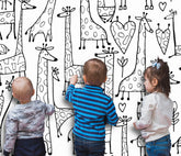 Hand Drawing Giraffe Wallpaper